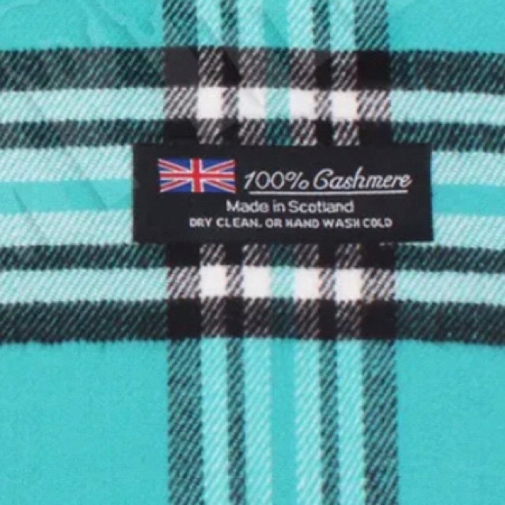 Last one - New Top Rated Aqua 100% Cashmere Scarf - Picture 3 of 4